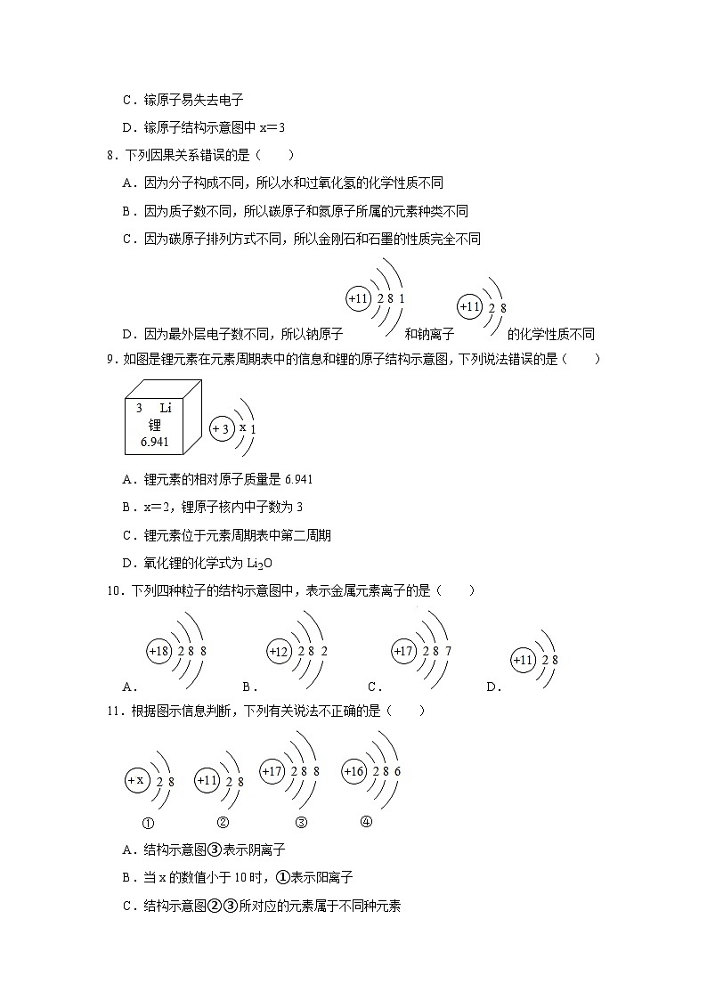 中考化学一轮复习专项巩固练习 微粒结构示意图练习汇总(六)(含答案解析)第3页