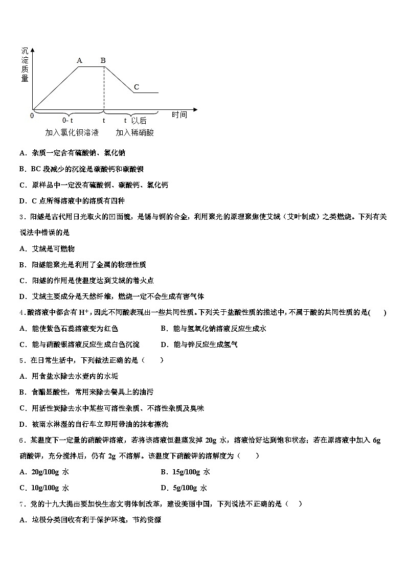 2026届张掖市中考化学押题卷(含答案解析)第2页