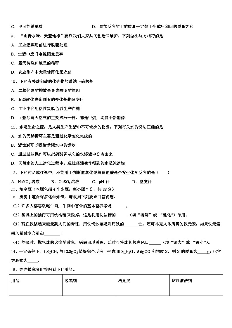 邯郸市2026年中考考前最后一卷化学试卷(含答案解析)第3页