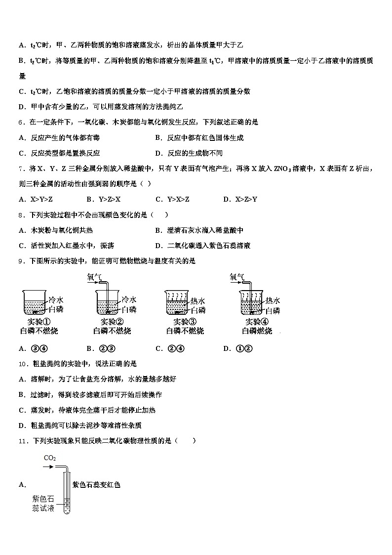 安阳市2026年中考化学模拟精编试卷(含答案解析)第2页