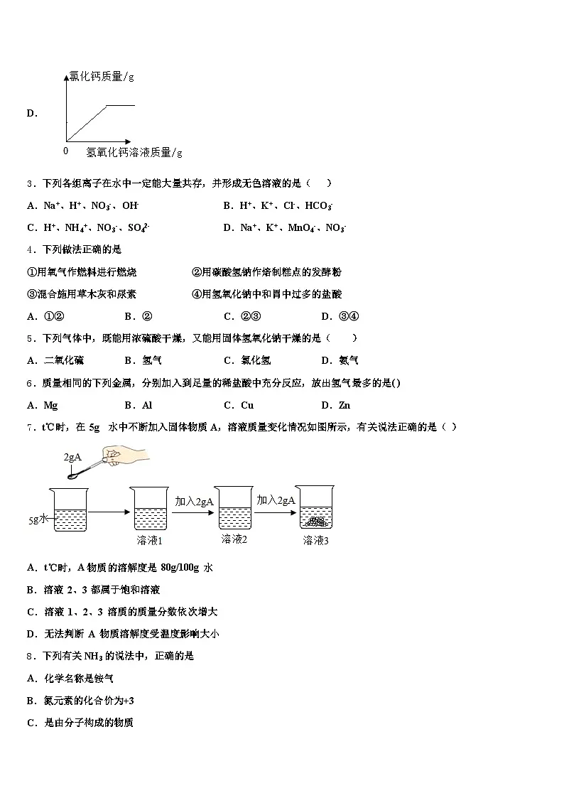 2026年三门峡市中考化学考试模拟冲刺卷(含答案解析)第2页