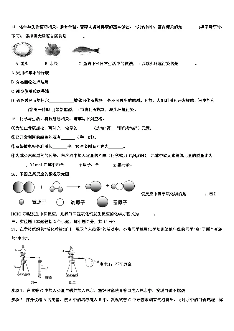 湖南省益阳市2025-2026学年中考化学最后冲刺模拟试卷(含答案解析)第3页