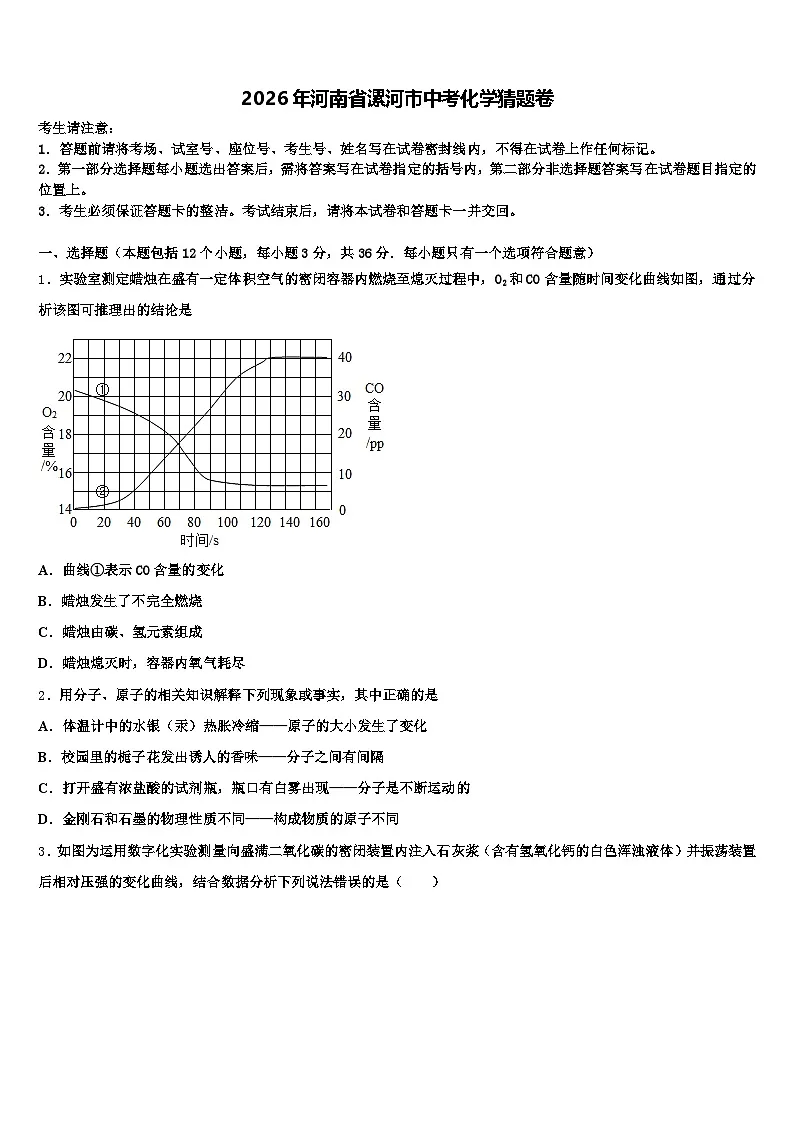 2026年河南省漯河市中考化学猜题卷(含答案解析)第1页