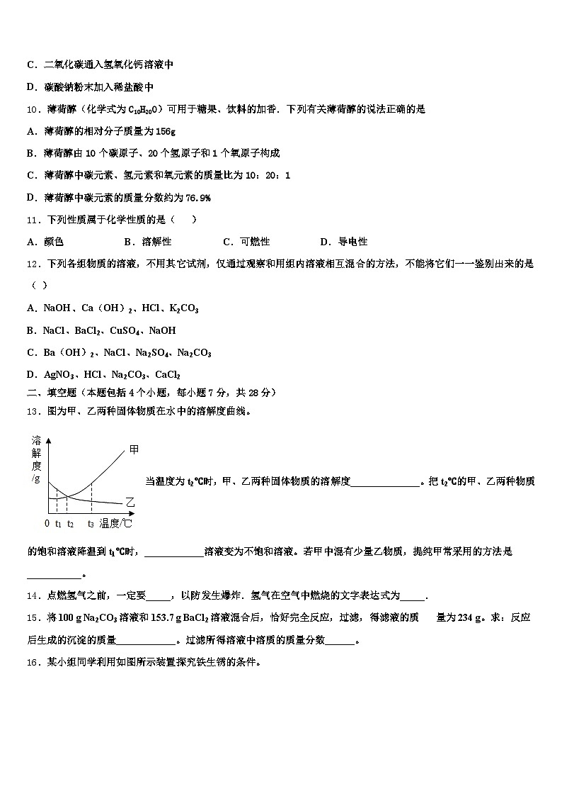 福建省厦门市2026年中考化学押题卷(含答案解析)第3页