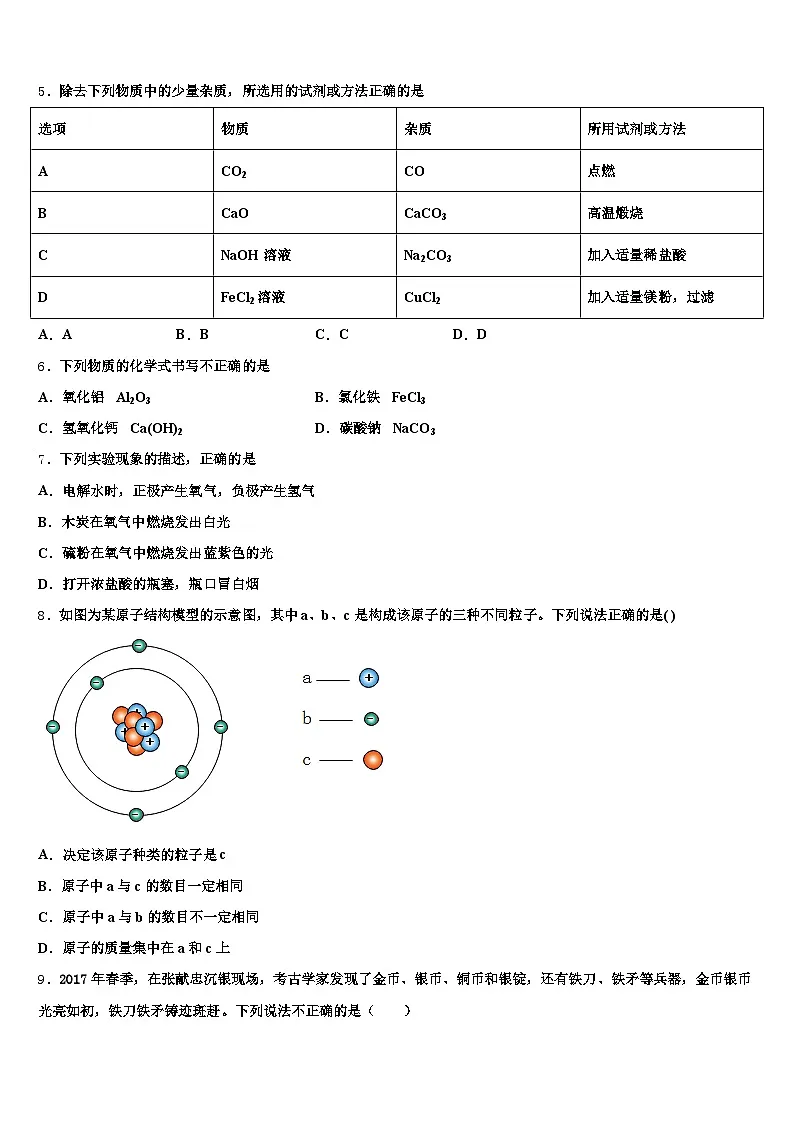 福州市2026年中考化学最后一模试卷(含答案解析)第2页