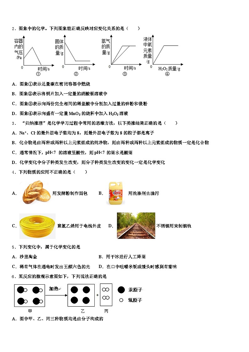 内蒙古自治区通辽市2025-2026学年中考联考化学试题(含答案解析)第2页
