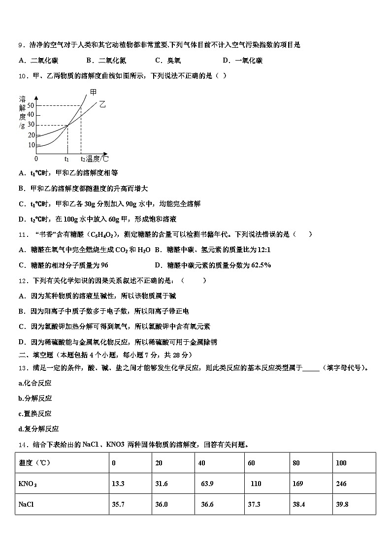 河北省保定市2026年中考猜题化学试卷(含答案解析)第3页