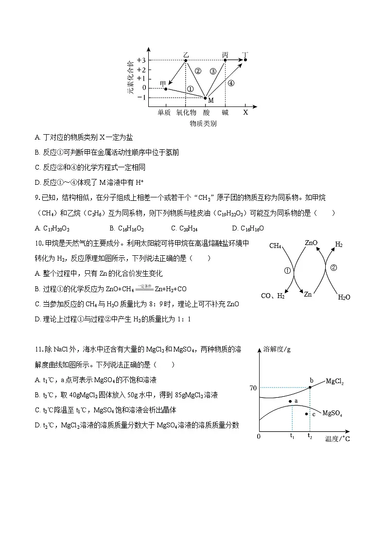 2025-2026学年山东省青岛市市南区海信学校九年级(下)开学化学试卷-自定义类型第3页