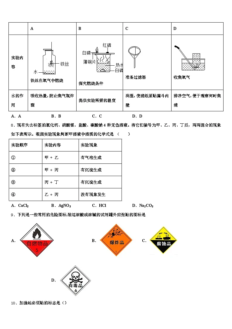 广西壮族自治区梧州市2026年中考化学仿真试卷(含答案解析)第3页