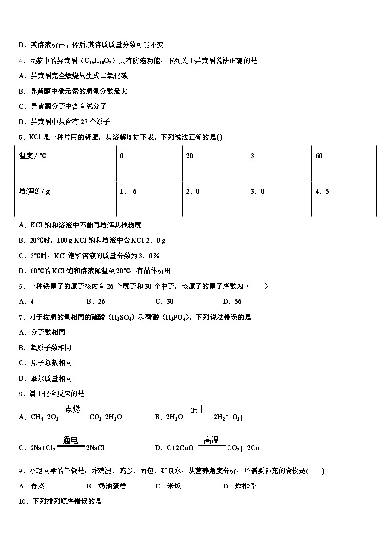 2025-2026学年齐齐哈尔市中考押题化学预测卷(含答案解析)第2页