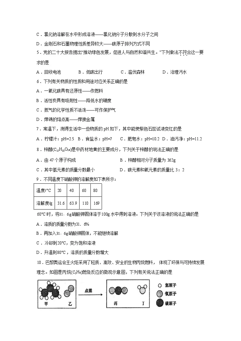 辽宁省朝阳市第七中学2025-2026学年九年级下学期3月化学学情自测试卷含答案第2页