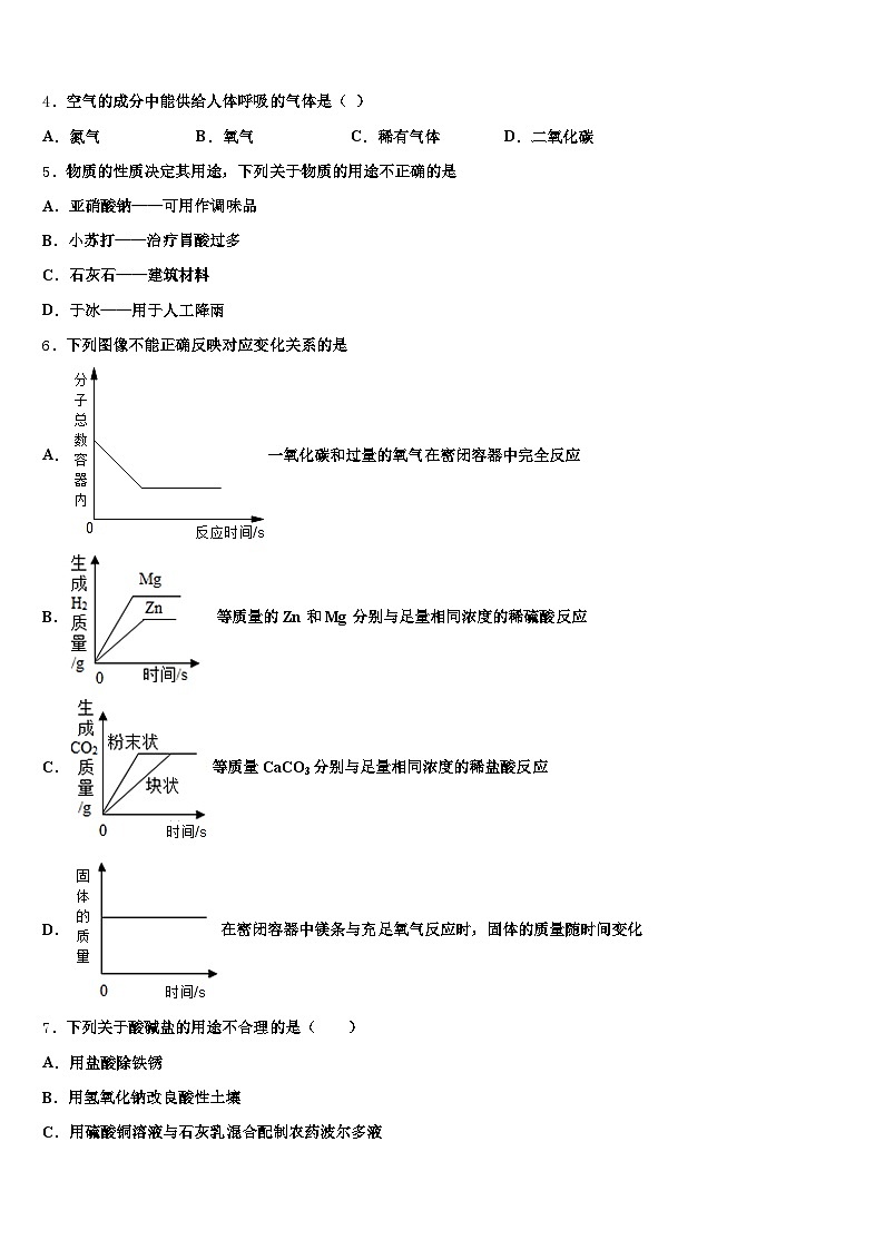 2026届湖南省株洲市中考三模化学试题(含答案解析)第2页