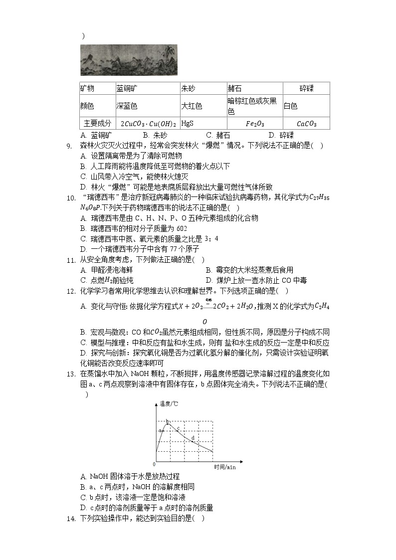 2020年广东省韶关市中考化学模拟试卷（6月份）02