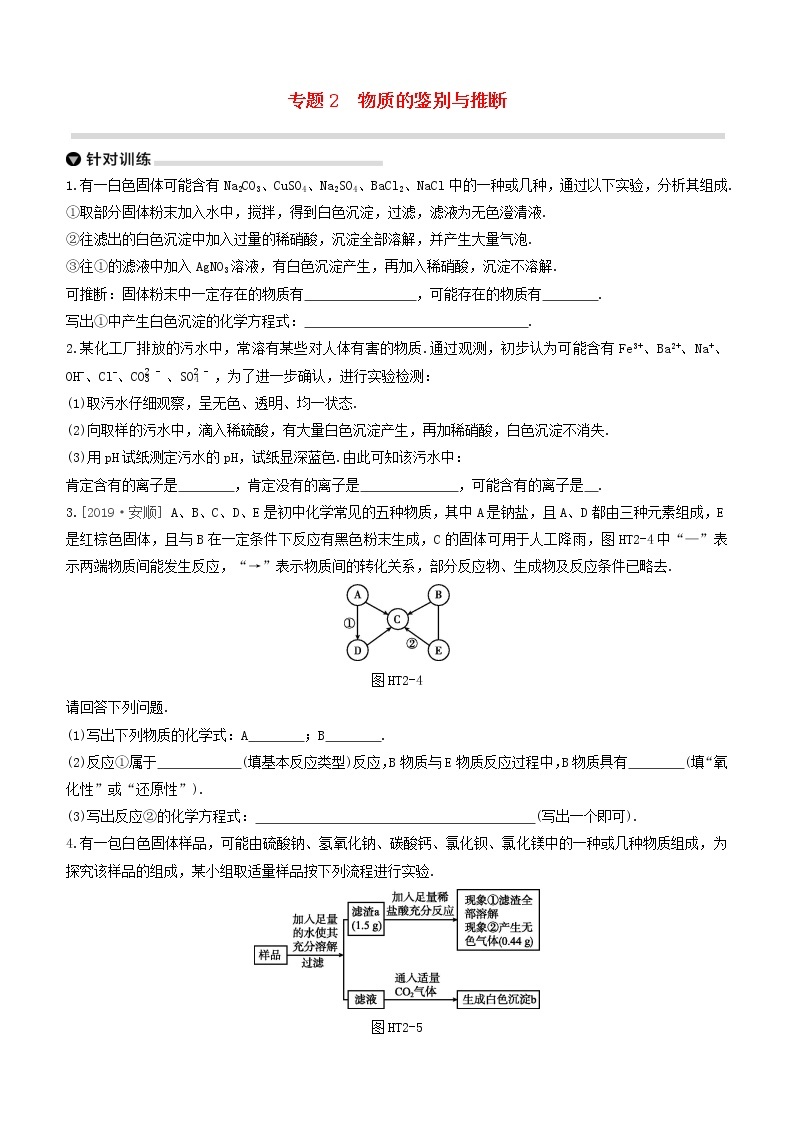 杭州专版2020中考化学复习方案专题02物质的鉴别与推断01