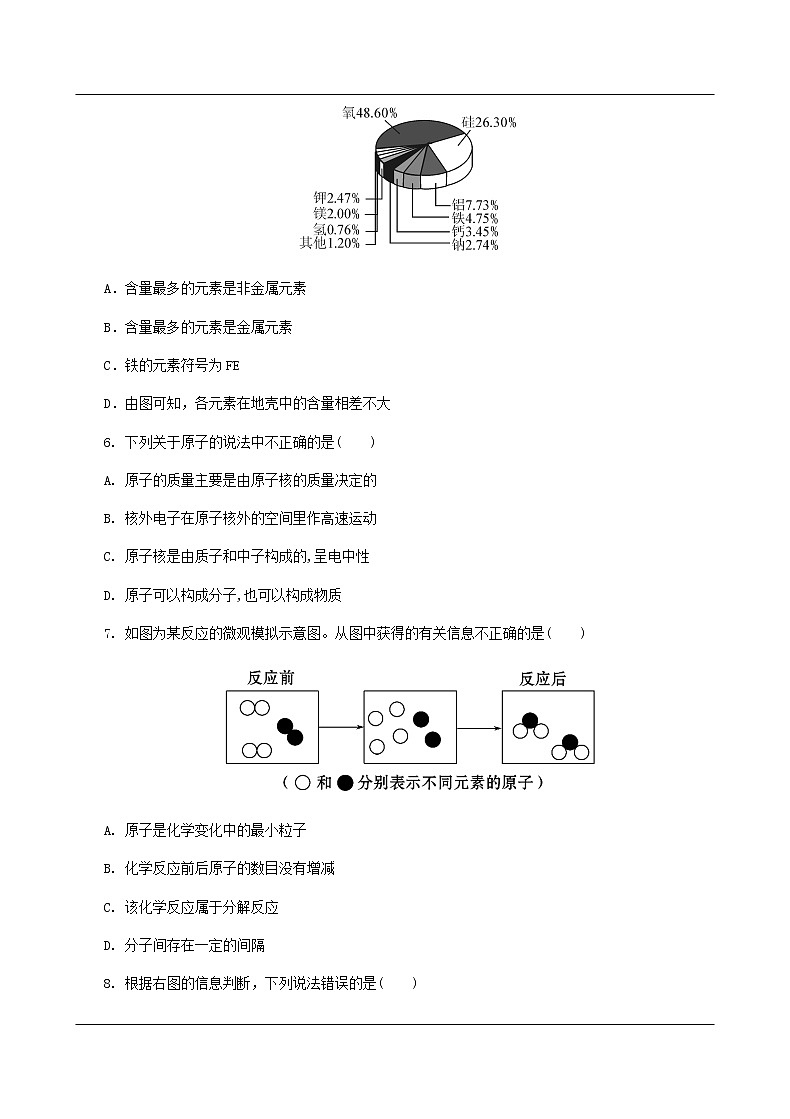 人教版九年级上册 第三单元 物质构成的奥秘 检测试卷02