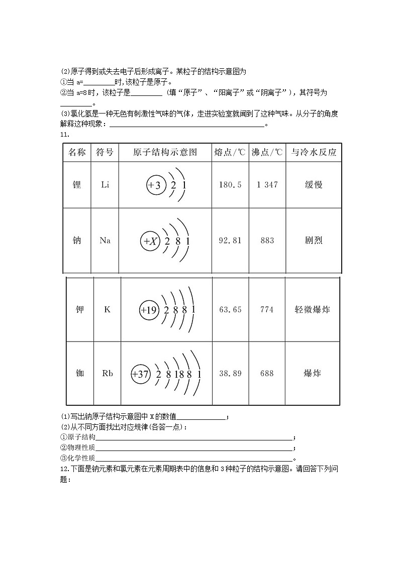 初中化学单元检测试题:3.物质构成的奥秘103