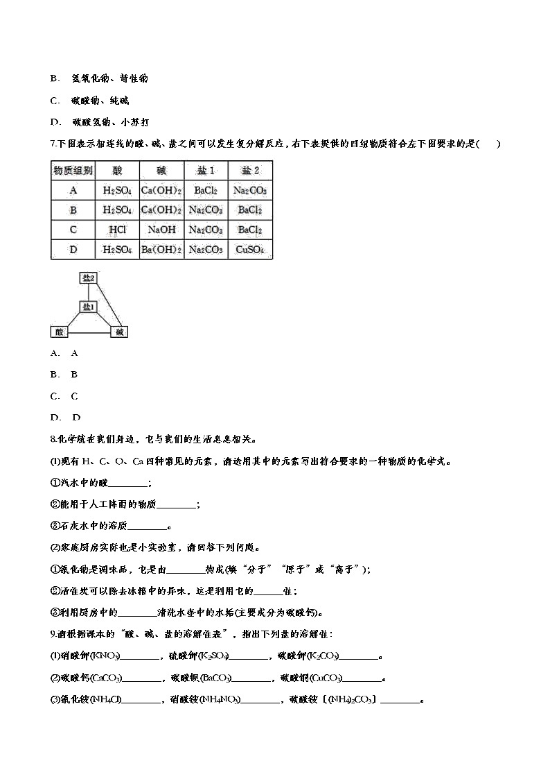 备战2020中考化学知识点强化训练——专题四十七:盐和化肥第2页