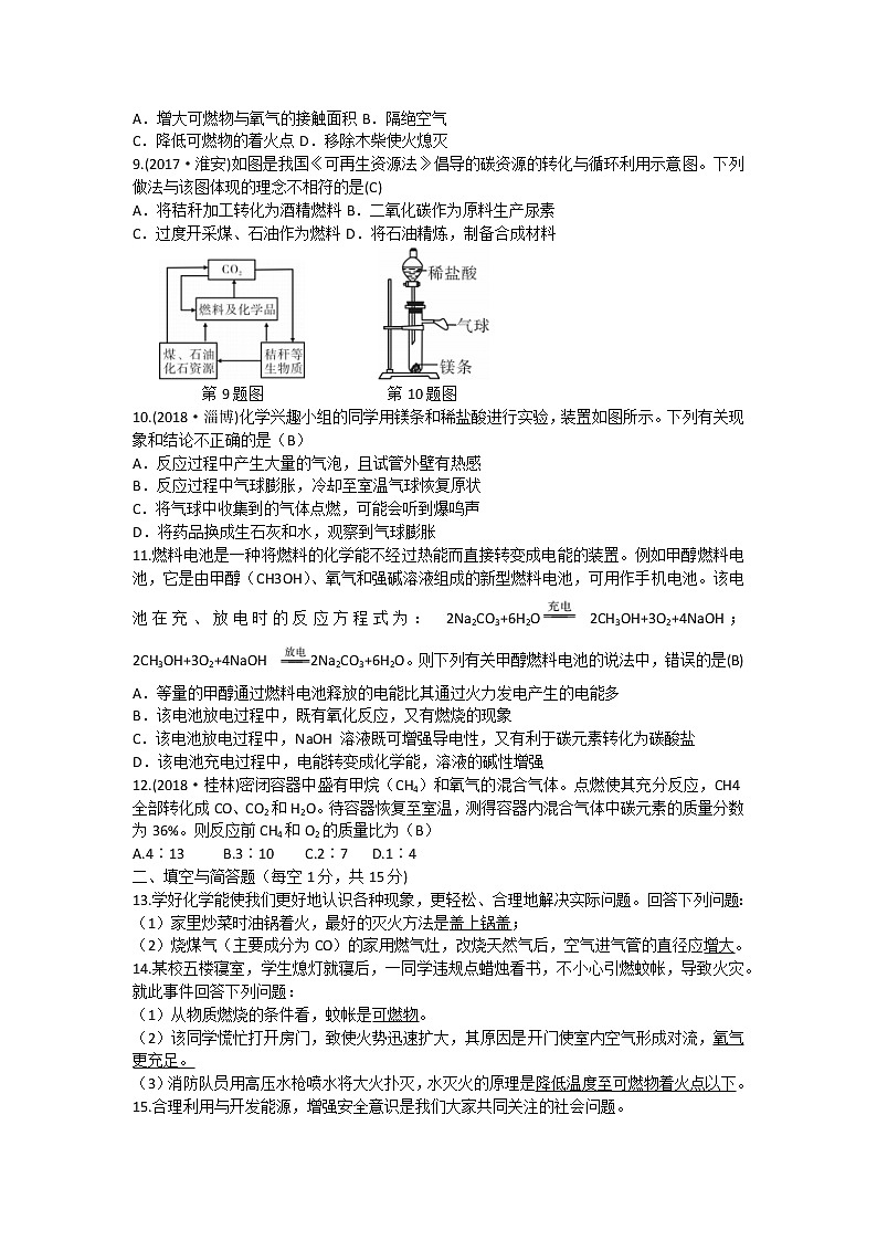 人教版九年级化学上册 第七单元 燃料及其利用 单元测试卷02