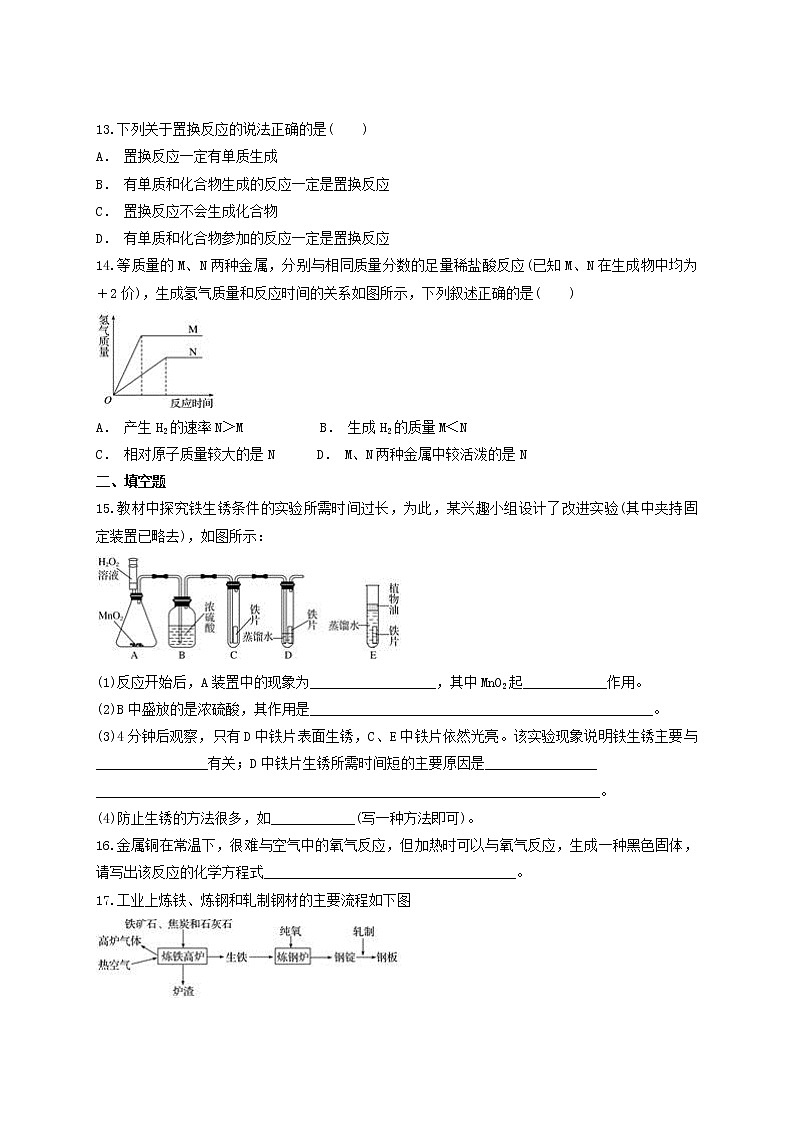 人教版初中化学九年级下册第8单元 金属与金属材料 检测题03