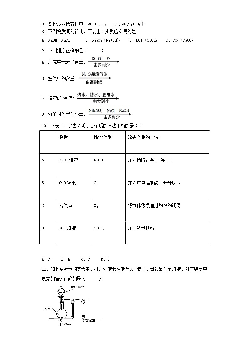 人教版初中化学九年级下册第十单元酸和碱测试题02