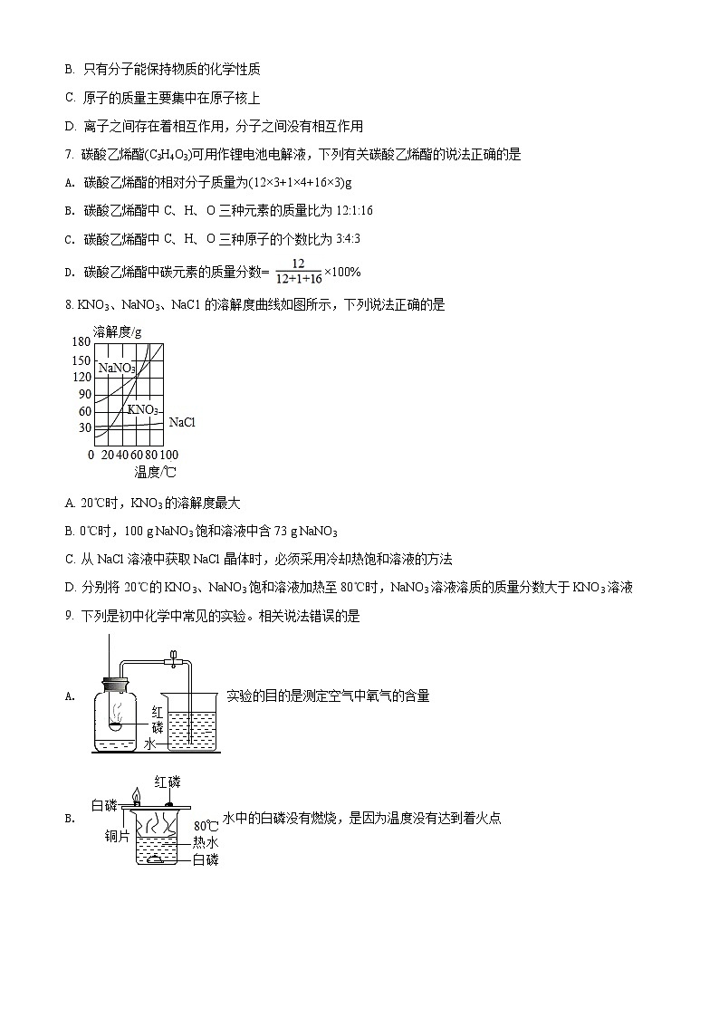 精品解析：2020年山東省淄博市張店區(qū)中考一模化學試題（原卷版）第2頁