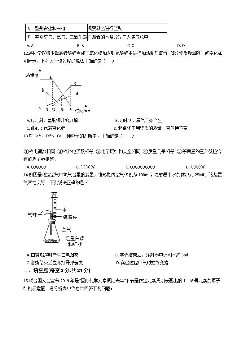 安徽省芜湖市市区2021届九年级上学期化学期中考试试卷(解析版)03