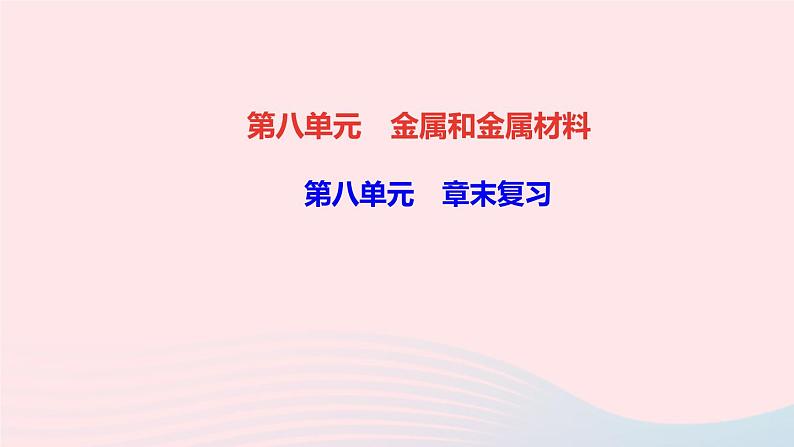 九年级化学下册第八单元金属和金属材料章末复习作业课件新版新人教版01