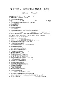 人教版九年级下册第十二单元 化学与生活综合与测试精品单元测试课时作业
