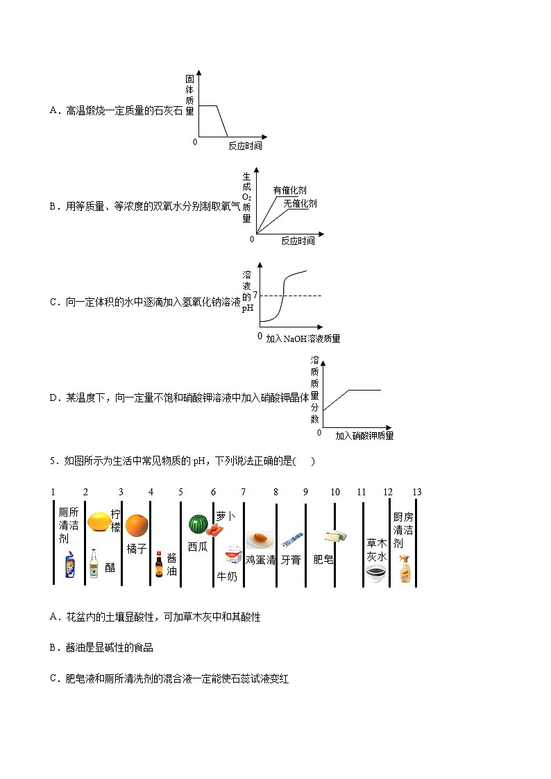 初中化学人教版九年级下册第十单元  实验活动7 溶液酸碱性的检验 课时练习02