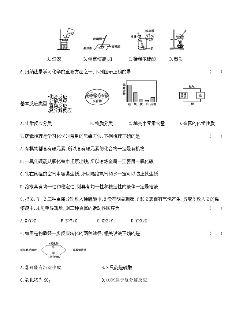 粤教版 初中化学 九年级(下册) 期末检测卷(第六章~第九章)02