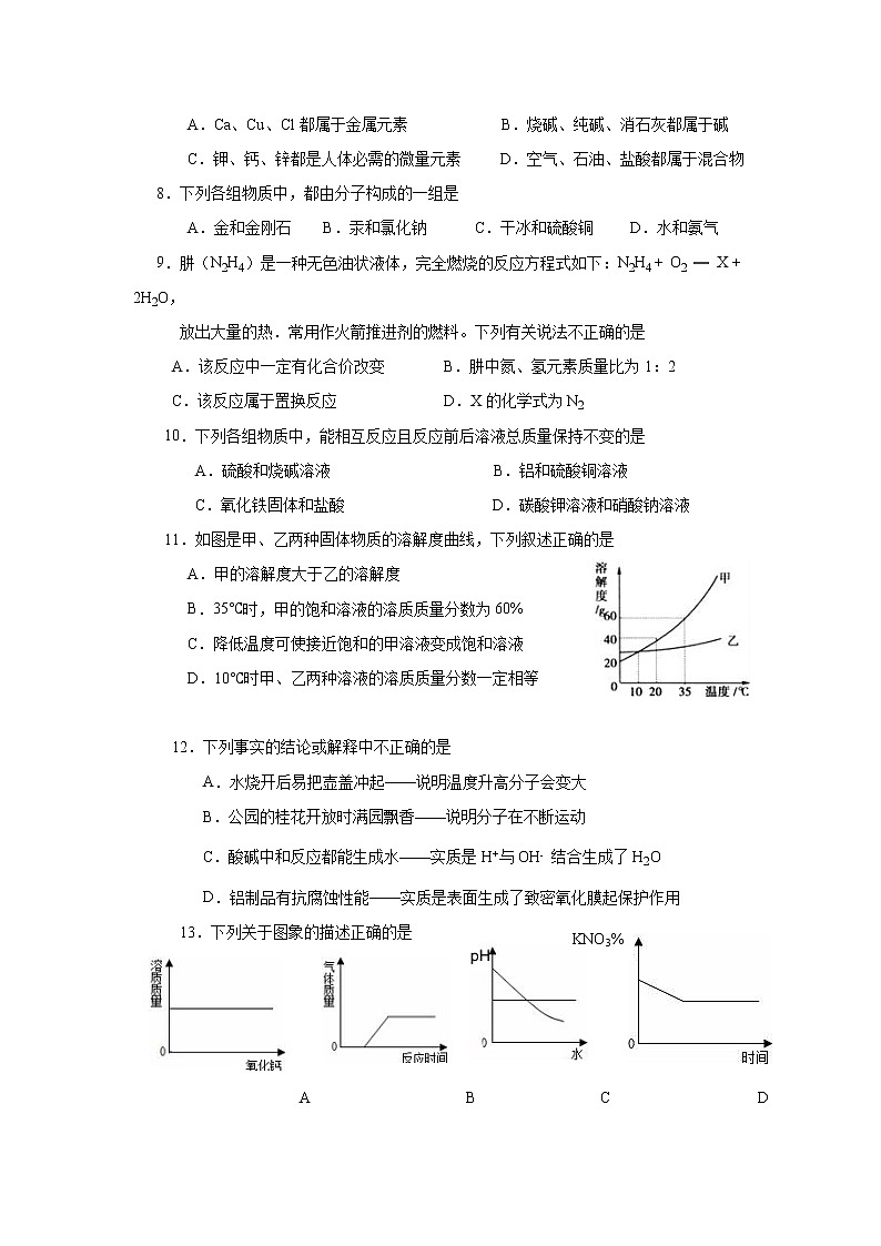2017年河南省西华县年中招一模化学试题及答案02