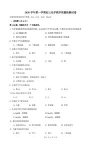 上海市长宁区2020-2021学年九年级上学期期末教学质量调研化学试题 （ PDF版）