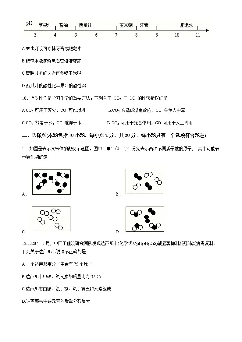 山东省潍坊市诸城市2020-2021学年九年级上学期期末化学试题03