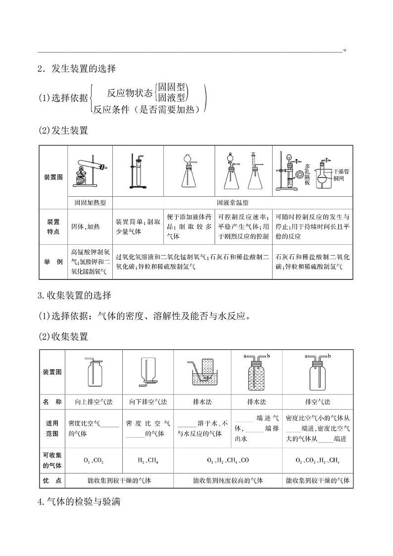 2021年春人教版九年级化学中考第一轮知识点过关训练 气体的制取与净化02
