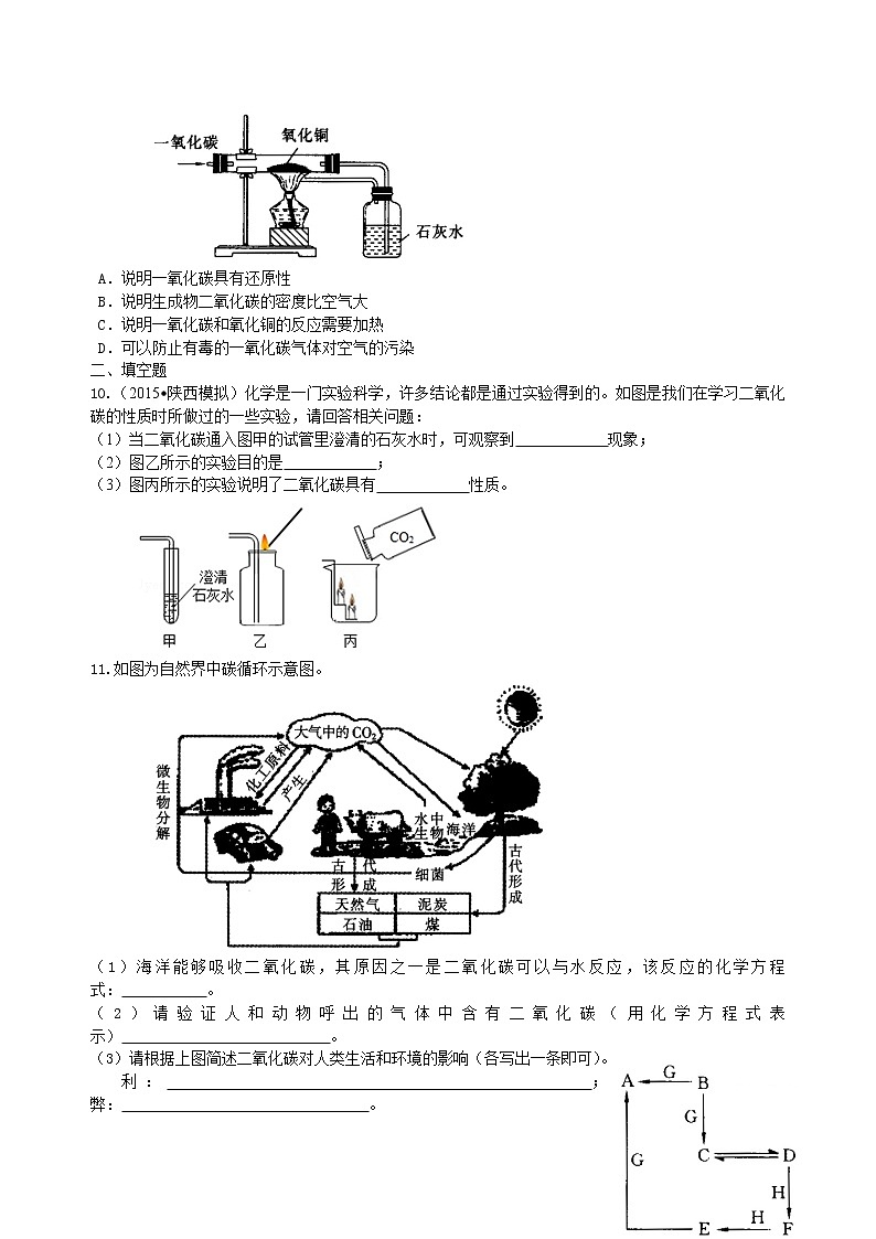 中考化学总复习:碳的单质及二氧化碳和一氧化碳的对比(提高)练习 (1)02
