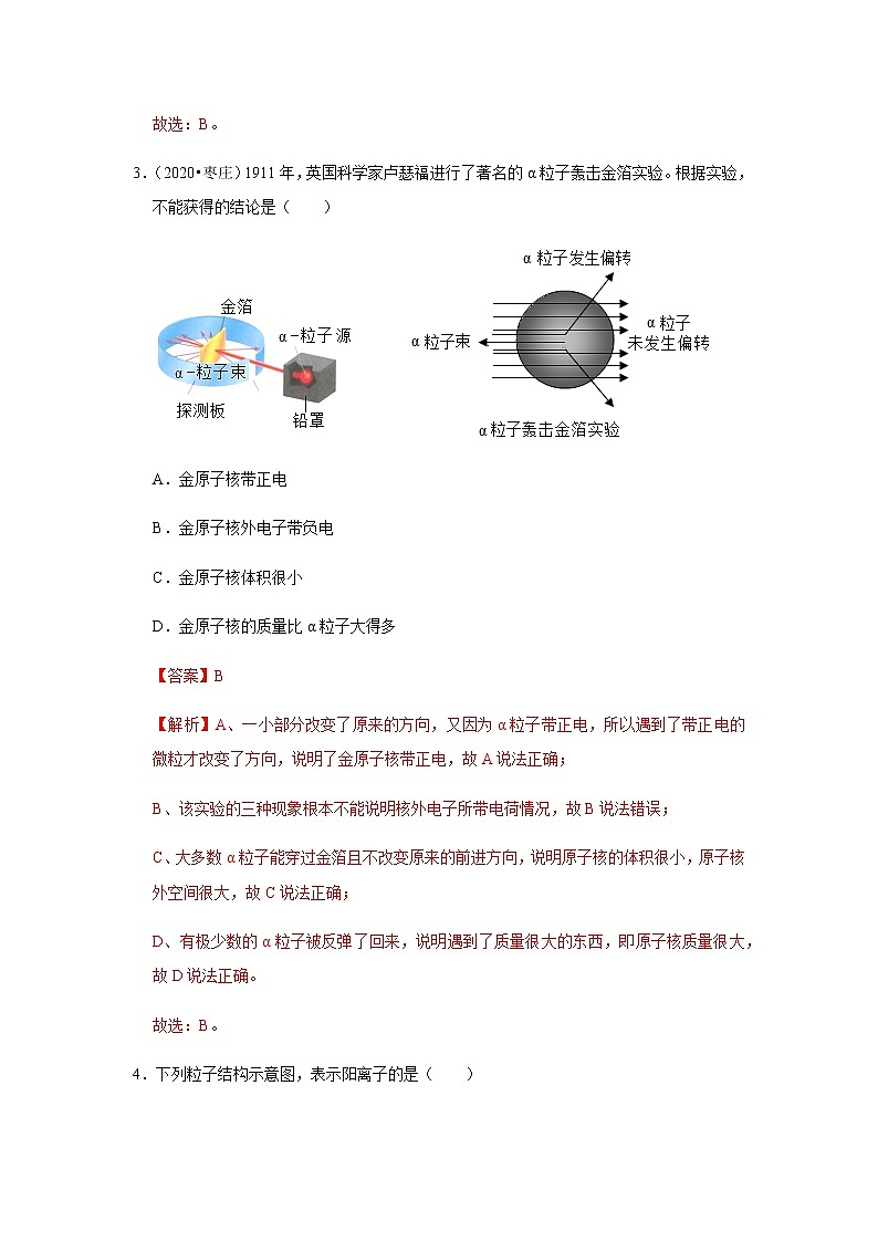 2021中考化学专项突破 专题01 构成物质的粒子(通用版)02