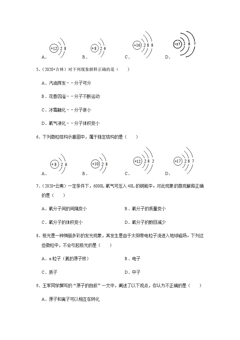 2021中考化学专项突破 专题01 构成物质的粒子(通用版)02