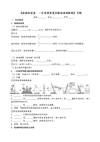 溶液的浓度  一定溶质质量分数溶液的配制 考点测试 2021年中考化学专题复习