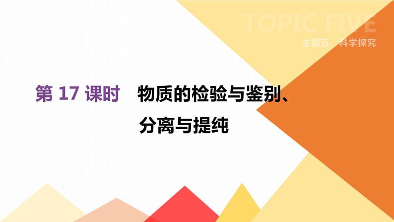 中考化学总复习课件 第17课时 物质的检验与鉴别、课件第1页