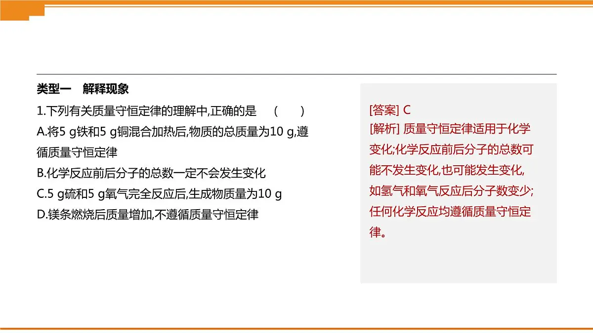 中考化学专项复习课件 专项11 质量守恒定律的运用 课件第2页