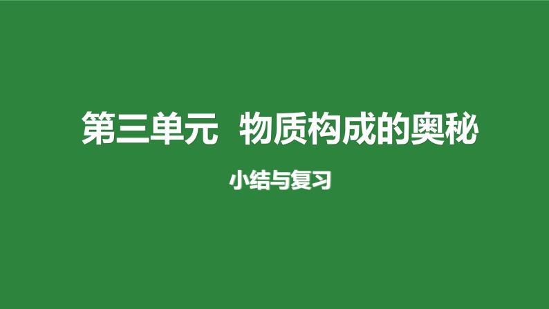 人教版化学九年级上册第三单元《物质构成的奥秘》复习课件01