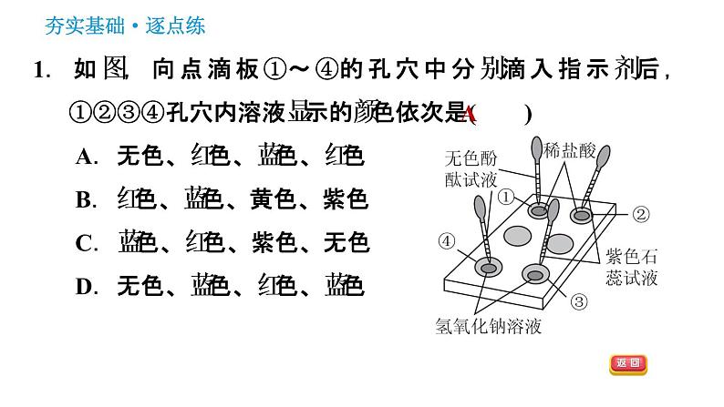 2020-2021学年九年级化学人教版下册第10单元 实验活动6 酸、碱的化学性质习题课件第3页