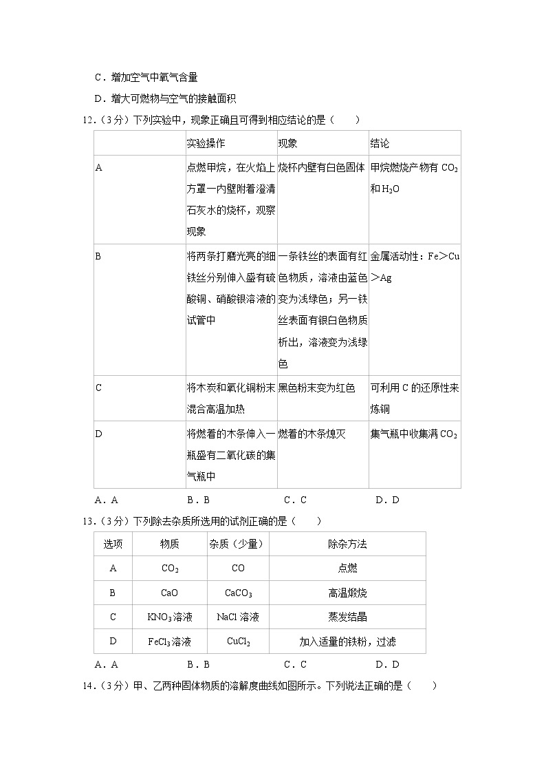 广东省中山市八校联考2021年中考化学模拟试卷（3月份）03