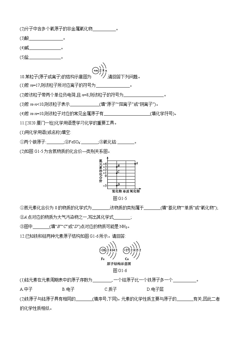 中考化学福建专版 专题练习 提分专项(01) 化学用语(含答案)03
