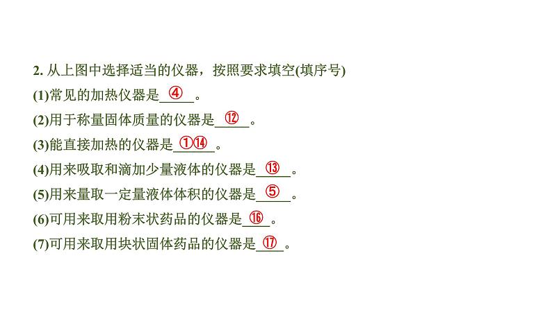 中考化学一轮复习基础考点一遍过(课件+新题练)主题15 常见仪器及基本实验操作04