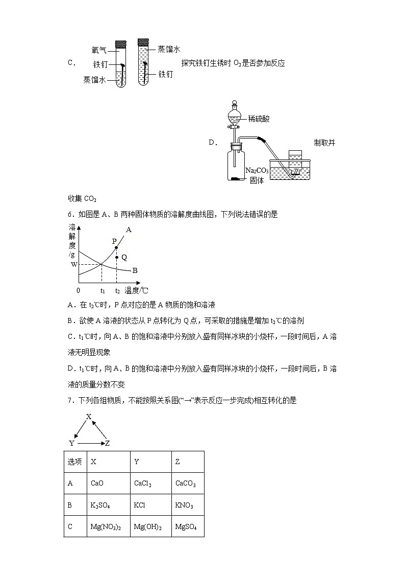 2021年山东省济宁市嘉祥县中考一模化学试题(word版 含答案)02