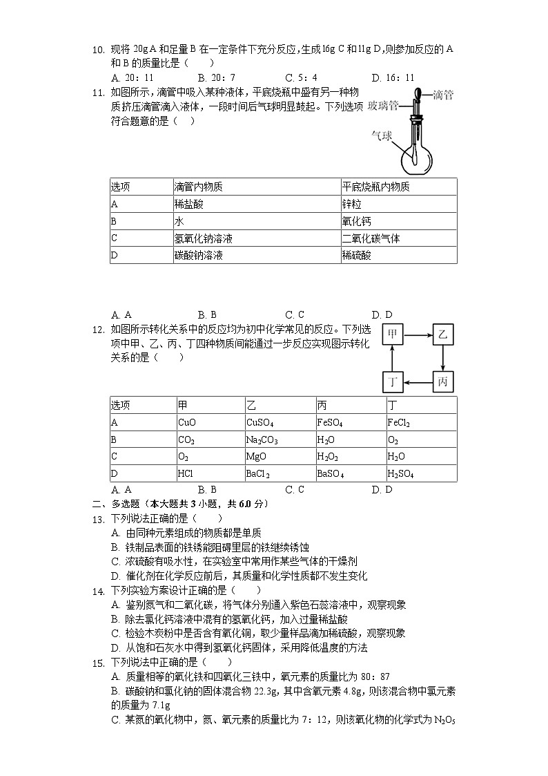 2020年天津市中考化學(xué)試卷第2頁(yè)