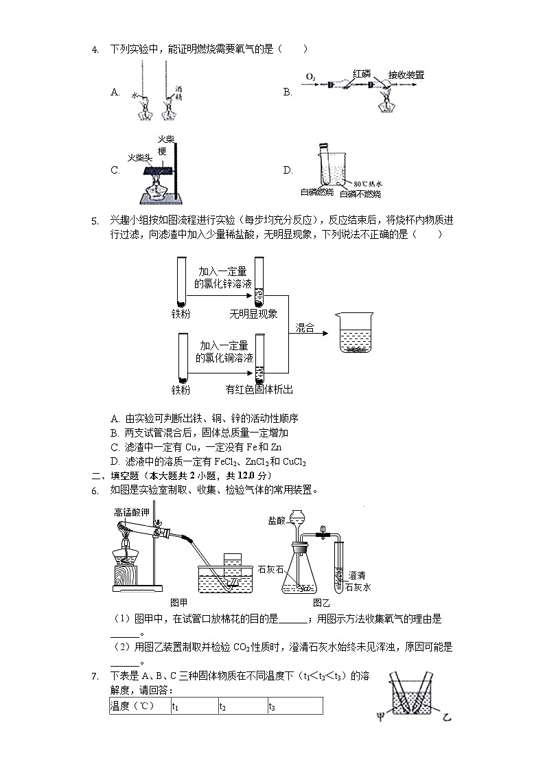 2020年浙江省绍兴市中考化学试卷02