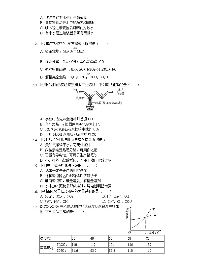 2020年江苏省苏州市中考化学试卷02