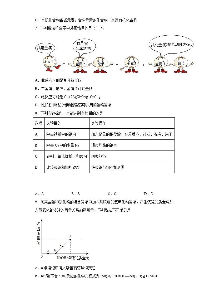 2021年4月吉林省松原市前郭尔罗斯蒙古族自治县中考模拟化学试题(word版 含答案)第2页